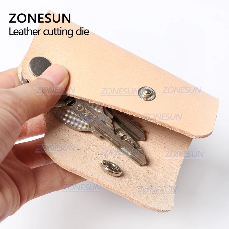ZONESUN S004 Custom Leather Key Chain Die Cuts For Handmade Key Cover Key Fob Hang Decoration Cutting Clicker Die Steel Rule Die