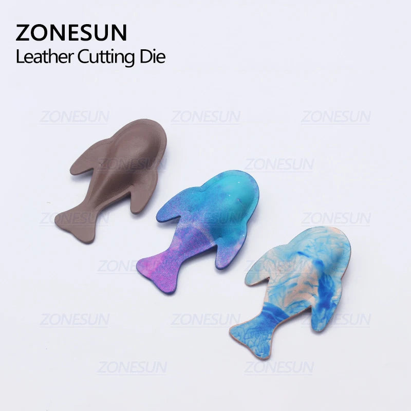 ZONESUN Fish DIY Key Chain Leather Shaped Mold Handcraft Tools Moldling Leather Punching Die Cuts Leathercraft Tool Sets