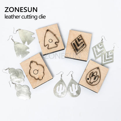 ZONESUN Fish DIY Cutter Leather Earring Cutting Die Cactus Leather Decoration Earring Template For Die Cutting Machine Clicker