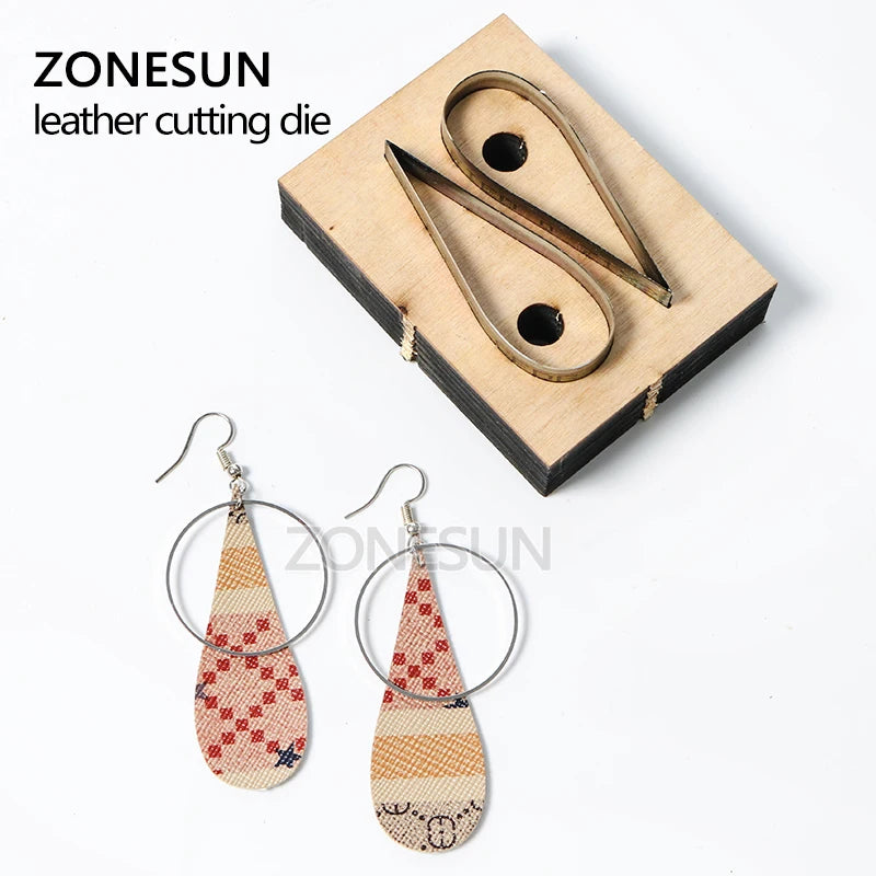 ZONESUN Custom Drop Shape Leather Earring Paper Cutting Die Tool For Die Cutting Machine DIY Punching Clicker Steel Rule Die