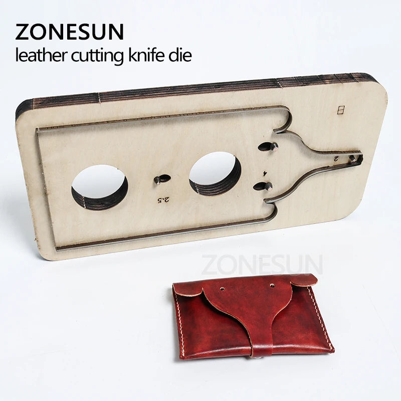 ZONESUN Customized leather cutting die handicraft tool coin purse punch PVC/EVA sheet cutter mold DIY paper laser knife die