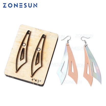ZONESUN H2 DIY Custom Cutter Leather Earring Cutting Die Leather Cut Out Earring For Steel Rule Die Cutting Machine Press Tools