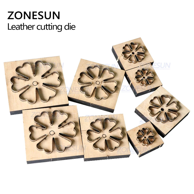 ZONESUN Flower Leather Cutting Die DIY Cut Out Leather Decoration Wood Template Punching Die Cuts Steel Rule Die