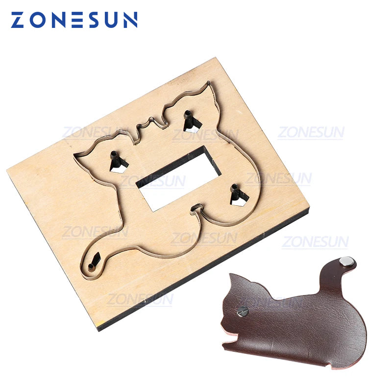 ZONESUN Custom Leather Key Chain Die Cuts For Handmade Key Cover Cat Key Fob Hang Decoration Cutting Clicker Die Steel Rule Die