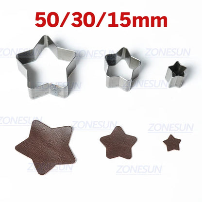 ZONESUN Full Steel Leather Cutting Die Steel Rule Die Heart Star Teardrop Mold Punching Clicker Die For Cutting Out Leather PVC