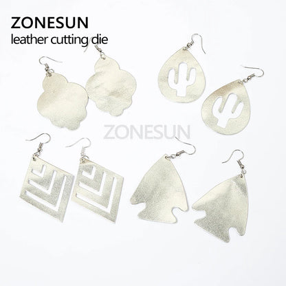ZONESUN Fish DIY Cutter Leather Earring Cutting Die Cactus Leather Decoration Earring Template For Die Cutting Machine Clicker