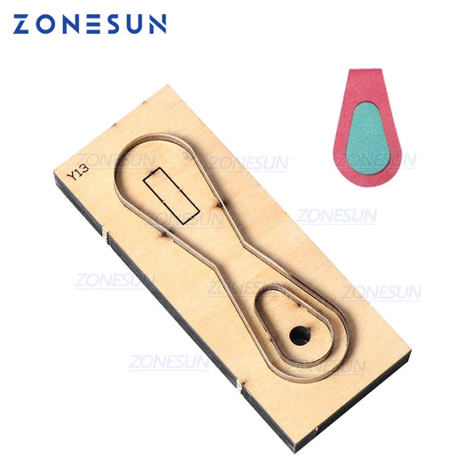 ZONESUN Custom Leather Key Chain Die Cuts For Handmade Key Ring DIY Key Fob Punching Tool  Cutting Clicker Die Steel Rule Die