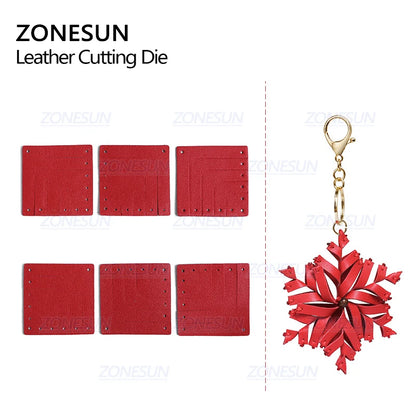 ZONESUN Christmas Tree Bell Custom Leather Cutting Die Leather Diy Craft Tool Key Chain Wooden Template Punch Cut Steel Rule Die