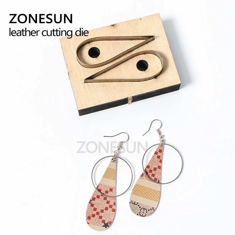 ZONESUN Custom Drop Shape Leather Earring Paper Cutting Die Tool For Die Cutting Machine DIY Punching Clicker Steel Rule Die