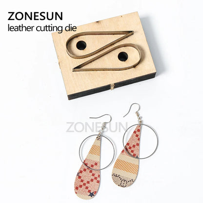 ZONESUN Custom Drop Shape Leather Earring Paper Cutting Die Tool For Die Cutting Machine DIY Punching Clicker Steel Rule Die