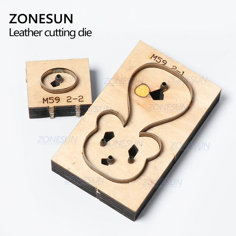 ZONESUN Bear Customized Leather Cutting Die Leather Diy Craft Wire Earphone Collector Wooden Template Punch Cut Steel Rule Die