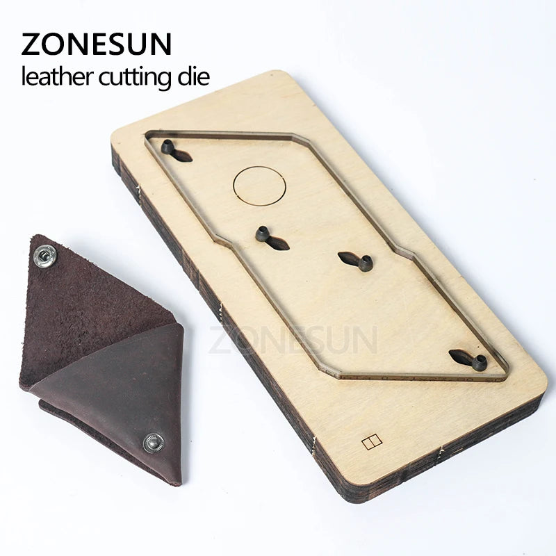ZONESUN Customized Triangular Leather Coin Holder Change Purse Minimalist Wallet Cutting Mold Die Cutter Animal Japan Steel