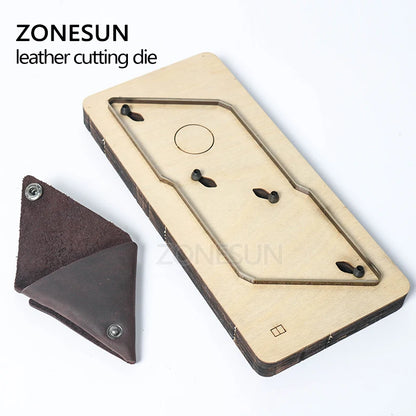 ZONESUN Customized Triangular Leather Coin Holder Change Purse Minimalist Wallet Cutting Mold Die Cutter Animal Japan Steel