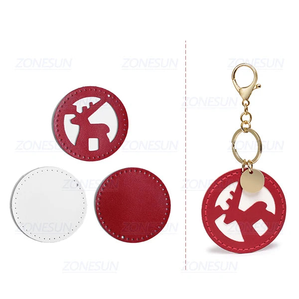 ZONESUN Christmas Tree Bell Custom Leather Cutting Die Leather Diy Craft Tool Key Chain Wooden Template Punch Cut Steel Rule Die