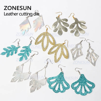 ZONESUN Leather Earring Cutting Die Leaf Paper Art Leather Decoration Tool For Die Cutting Machine DIY Handicraft Cutter