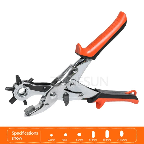 ZONESUN Leather Hole Punch Stitching Pliers Punch Tool Round Hole Perforator For Leather Strap Watch Band Belt Hollow Puncher