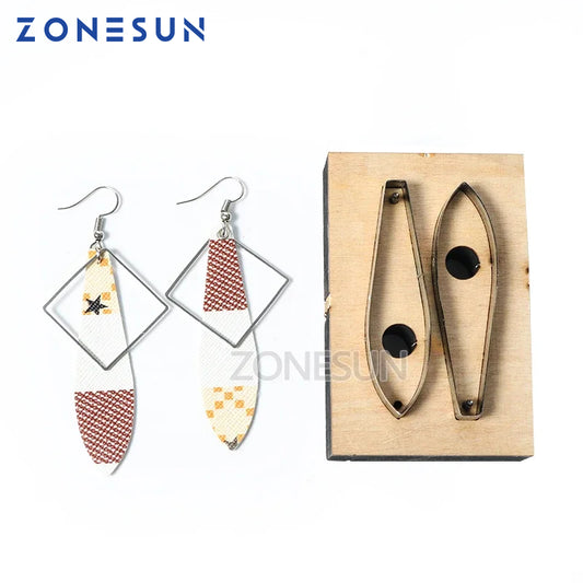 ZONESUN Custom Irregular Leather Earring Paper Cutting Die Tool For Die Cutting Machine DIY Punching Clicker Steel Rule Die