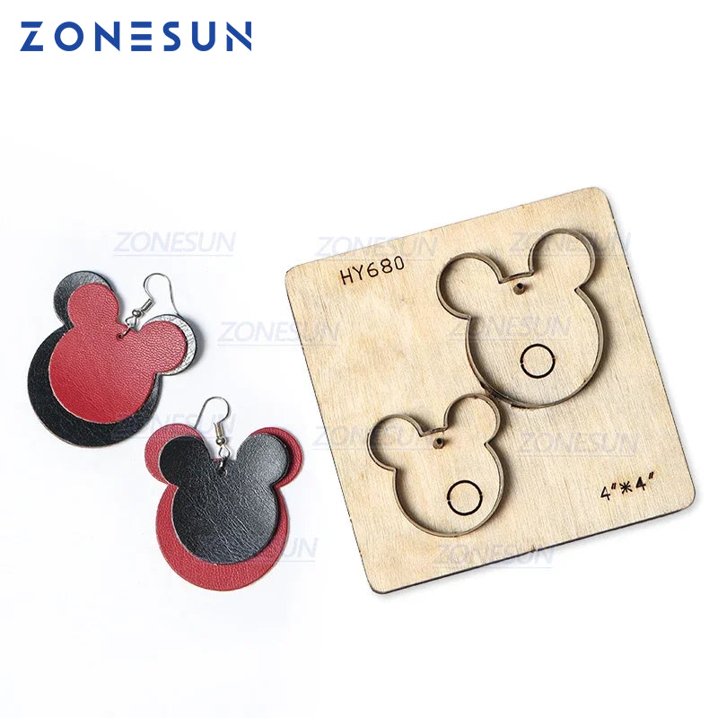 ZONESUN T5 DIY Custom Cutter Leather Earring Cutting Die Leather Cut Out Earring For Steel Rule Die Cutting Machine Press Tools