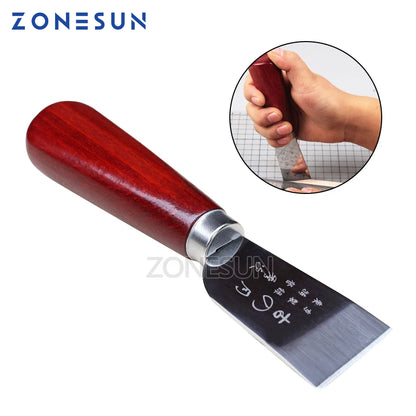 ZONESUN One Piece DIY Stainless Steel Leather Cutting Knife Leather Craft Tool With Wooden Cutter Tool Hot Sale