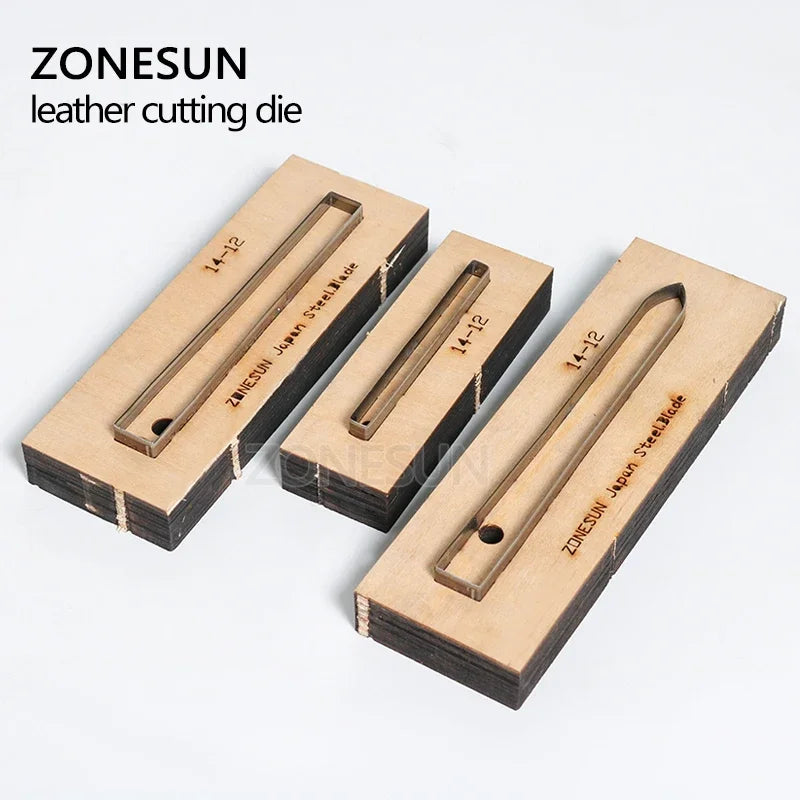 ZONESUN 14-12 Customized leather cutting die Leather DIY Craft supply watchband strap Wooden Template Punching Cutting Mould