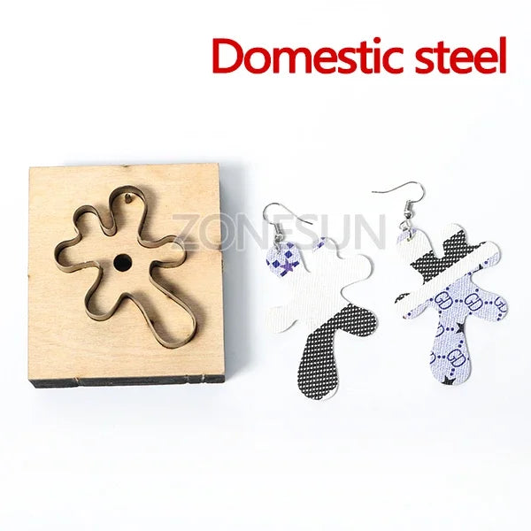 ZONESUN Custom Irregular Leather Earring Paper Cutting Die Tool For Die Cutting Machine DIY Punching Clicker Steel Rule Die