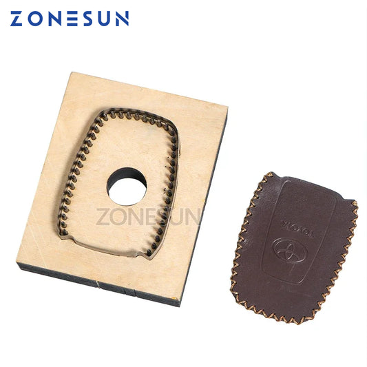ZONESUN Customized leather cutting die Leather Craft DIY car Key Ring Wooden Template Punching  Key Chain Cutting Mould Cutter