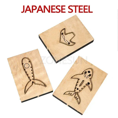 ZONESUN Shark Leather Cutting Die DIY Key Chain Wooden Punching Die Handcraft Template Cutting Mould Cutter Tool