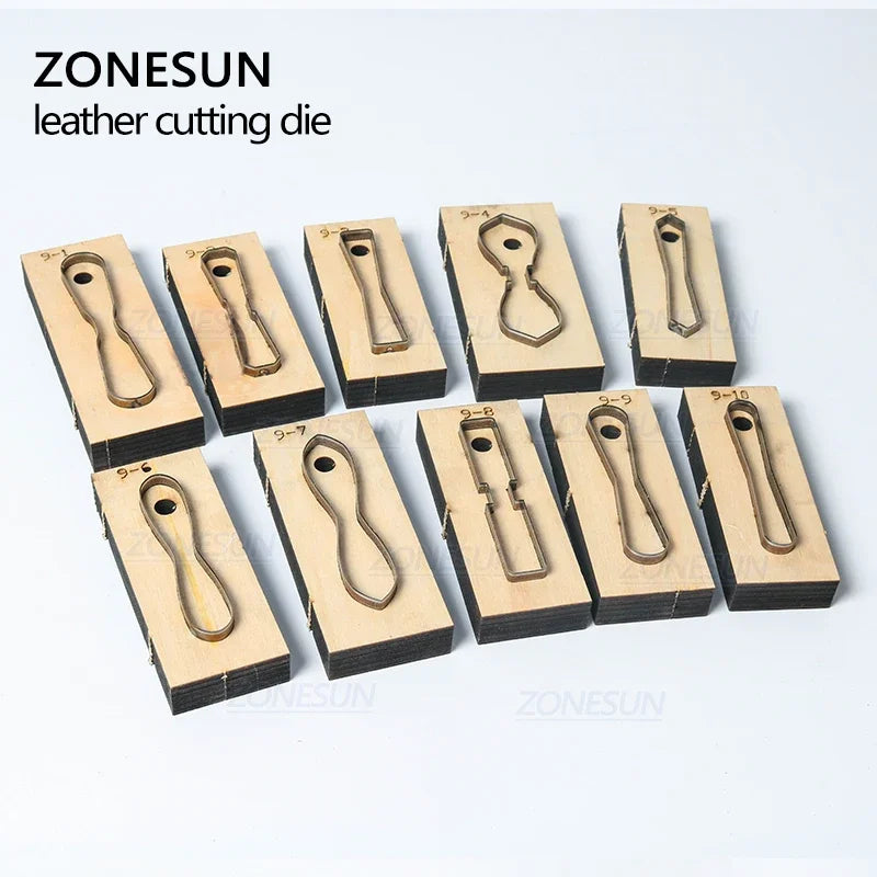 ZONESUN Leather Cutting Die Key Chain Wooden Punching Tools Leather Template Mold Cutter DIY Handcraft Tools