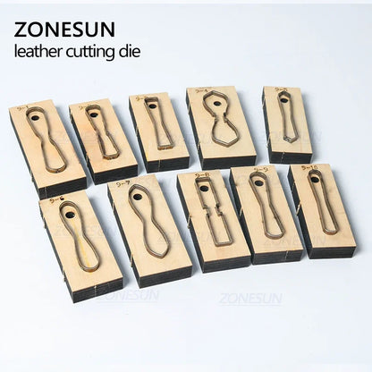 ZONESUN Leather Cutting Die Key Chain Wooden Punching Tools Leather Template Mold Cutter DIY Handcraft Tools