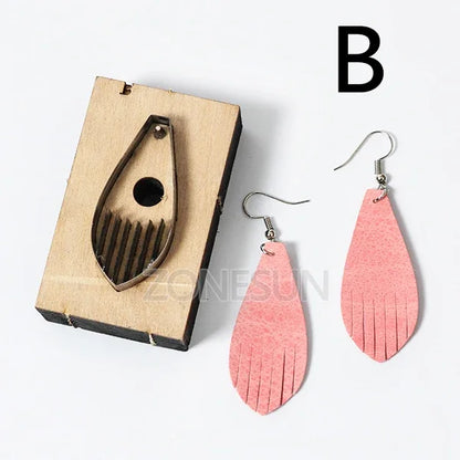 ZONESUN Leather Earring Cutting Die Tassel Steel Rule Die Leather Decoration Tool For Die Cutting Machine DIY Handicraft Cutter
