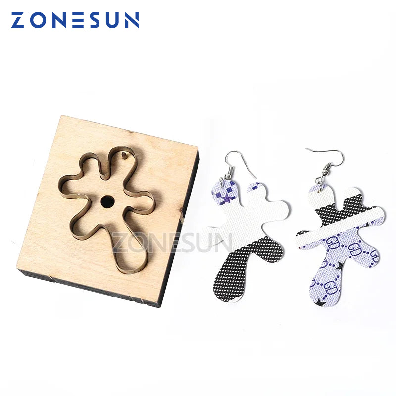 ZONESUN Custom Irregular Leather Earring Paper Cutting Die Tool For Die Cutting Machine DIY Punching Clicker Steel Rule Die