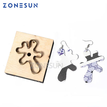 ZONESUN Custom Irregular Leather Earring Paper Cutting Die Tool For Die Cutting Machine DIY Punching Clicker Steel Rule Die