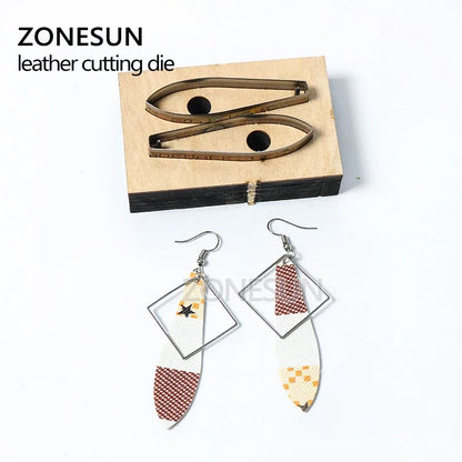 ZONESUN Custom Irregular Leather Earring Paper Cutting Die Tool For Die Cutting Machine DIY Punching Clicker Steel Rule Die