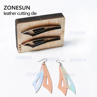 ZONESUN H2 DIY Custom Cutter Leather Earring Cutting Die Leather Cut Out Earring For Steel Rule Die Cutting Machine Press Tools