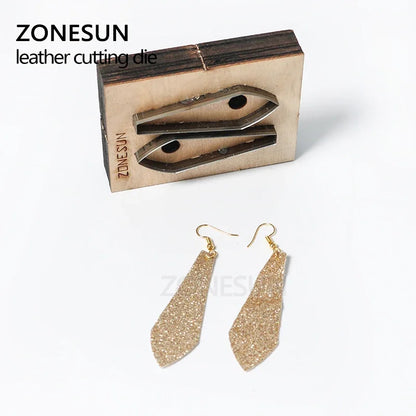 ZONESUN DIY Cutter Leather Earring Cutting Die Rhombus Leather Decoration Earring Template For Die Cutting Machine Clicker Die
