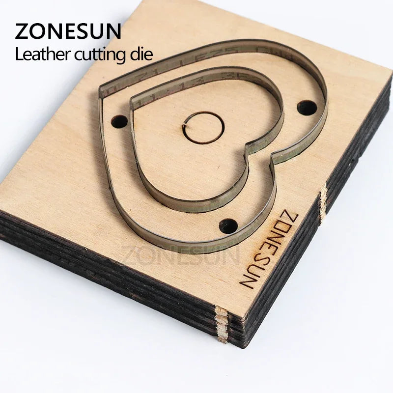 ZONESUN Heart-shape cutting die bag accessory decoration punching tool for key fob die cutting machine DIY handicraft cutter
