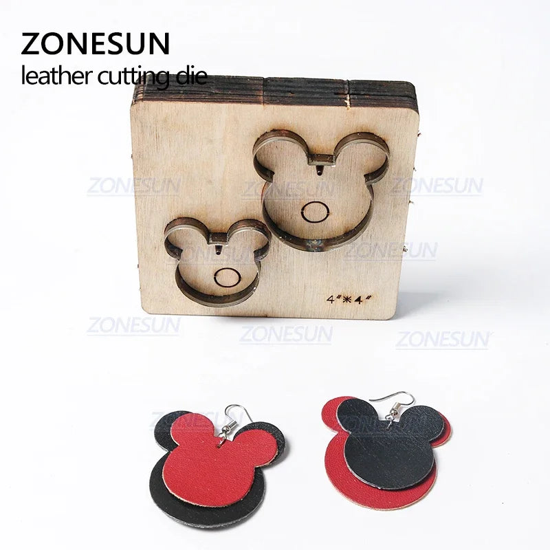 ZONESUN T5 DIY Custom Cutter Leather Earring Cutting Die Leather Cut Out Earring For Steel Rule Die Cutting Machine Press Tools