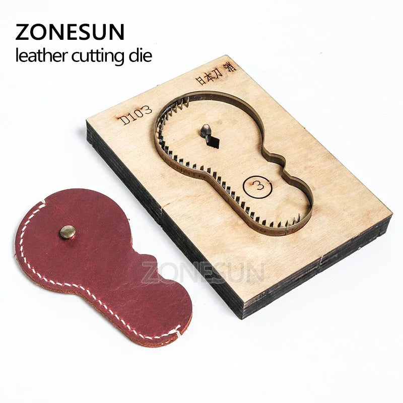 ZONESUN D103 Customized leather cutting die DIY Key Ring Wooden Template Knife Punching Key Chain Cutting Mould Cutter