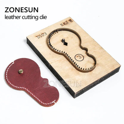 ZONESUN D103 Customized leather cutting die DIY Key Ring Wooden Template Knife Punching Key Chain Cutting Mould Cutter