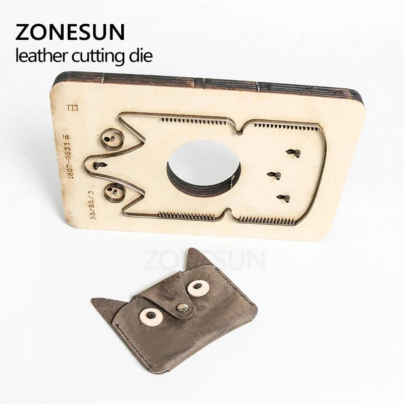 ZONESUN Customized Owl Shape Leather Holder Purse Small Wallet Punching Tool Cutting Die  Mold Animal Japanese Steel