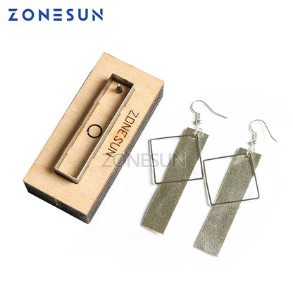 ZONESUN leather earring cutting dies rectangle shape leather paper earring decoration cutting steel rule click press die