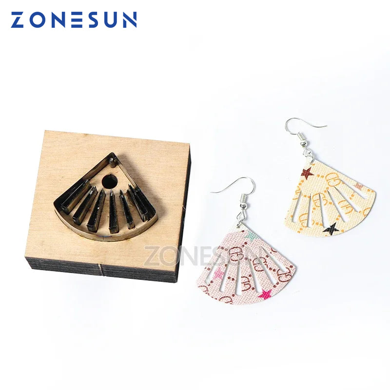 ZONESUN Custom Hand Fan Leather Blade Earring Paper Cutting Die Tool For Die Cutting Machine DIY Punching Clicker Steel Rule Die