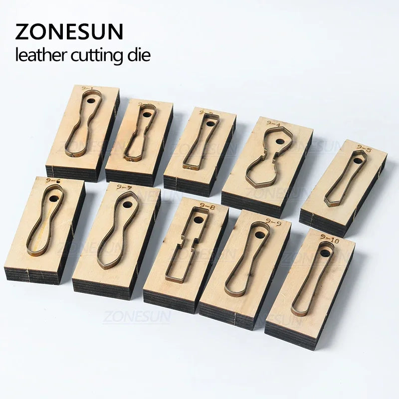 ZONESUN Leather Cutting Die Key Chain Wooden Punching Tools Leather Template Mold Cutter DIY Handcraft Tools