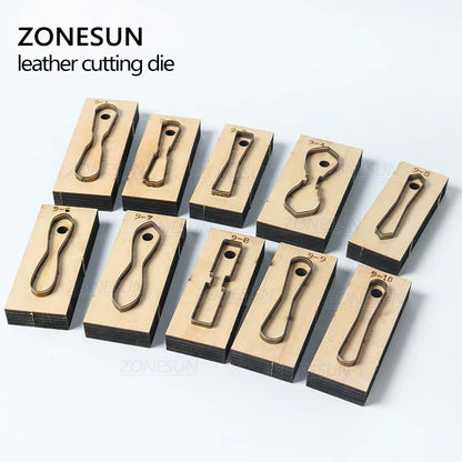 ZONESUN Leather Cutting Die Key Chain Wooden Punching Tools Leather Template Mold Cutter DIY Handcraft Tools