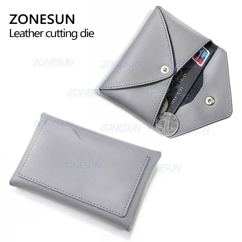ZONESUN Credit Card Holder Coin Purse Customized Leather Cutting Die Handicraft Tool Punch Cutter Mold Diy Paper Wallet Cut Die