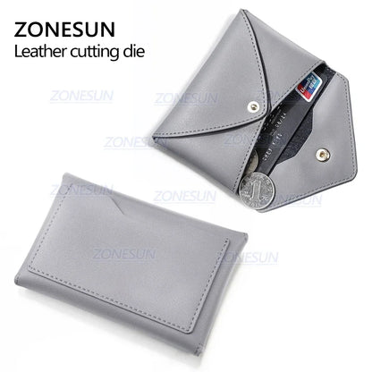 ZONESUN Credit Card Holder Coin Purse Customized Leather Cutting Die Handicraft Tool Punch Cutter Mold Diy Paper Wallet Cut Die