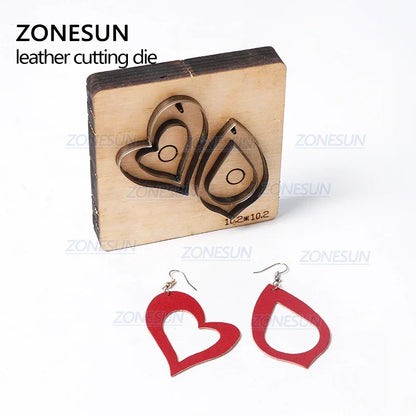 ZONESUN T3 DIY Custom Cutter Leather Earring Cutting Die Leather Cut Out Earring For Steel Rule Die Cutting Machine Press Tools