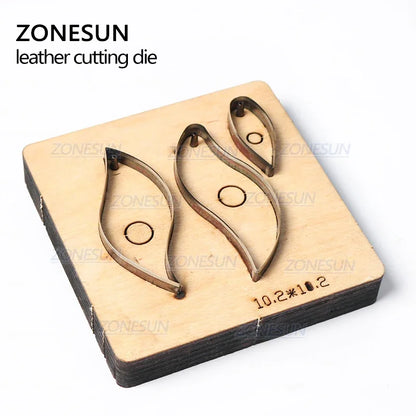 ZONESUN T9 Blade DIY Wood Dies Stencil for Leather Craft Card Holder, Die Cut Knife Mould Set, Hand Punch Tool, Leather Earring