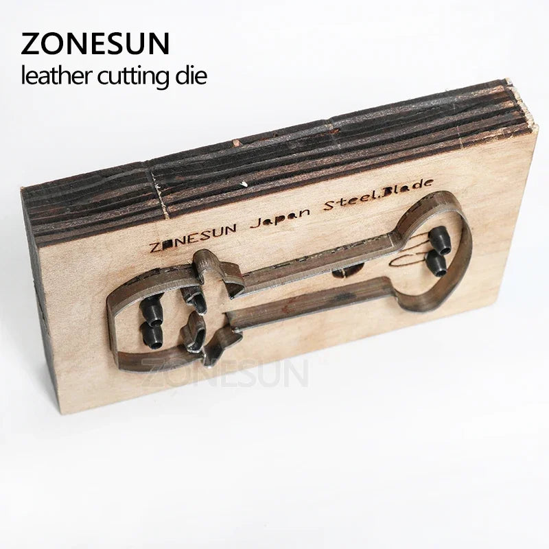 ZONESUN Customized calf leather cutting die Leather DIY Craft wire earphone collector Wooden Template Punching Cutting Mould