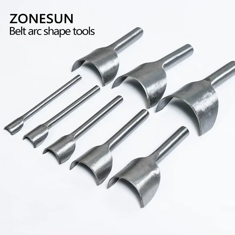 ZONESUN DIY 8PCS 10-50mm Leather Half-round Cutting Tool Belt Edge Shape Cutter Kits Leather Corner Cutter Belt Hollow Puncher